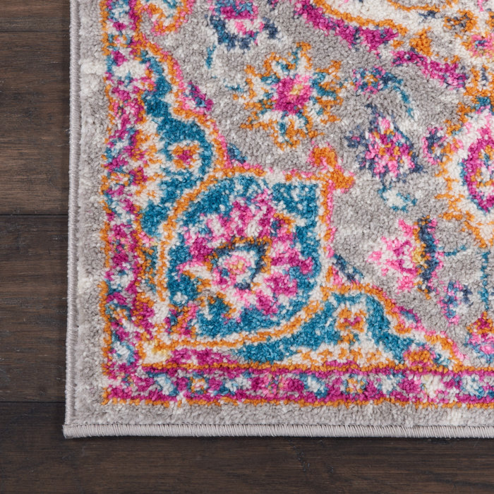 Langley Street Eilidh Power Loom Grey/Pink Area Rug & Reviews Wayfair